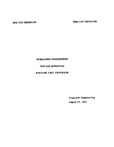 IBM 7030 SystemTestPrograms Aug61  IBM 7030 diag 7030_SystemTestPrograms_Aug61.pdf