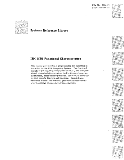 IBM A26-5881-1 1130 Functional Characteristics  IBM 1130 functional_characteristics A26-5881-1_1130_Functional_Characteristics.pdf