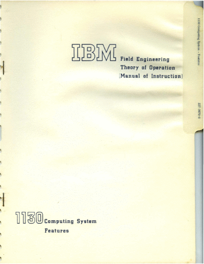 IBM 227-3670-0 1130 Computing System Features FETOM  IBM 1130 fe 227-3670-0_1130_Computing_System_Features_FETOM.pdf