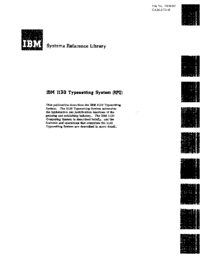 IBM GA26-3531-0 1130 Typesetting System 1967  IBM 1130 program_libr GA26-3531-0_1130_Typesetting_System_1967.pdf