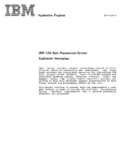 IBM H20-0235-0 1130 Data Presentation System  IBM 1130 program_libr H20-0235-0_1130_Data_Presentation_System.pdf