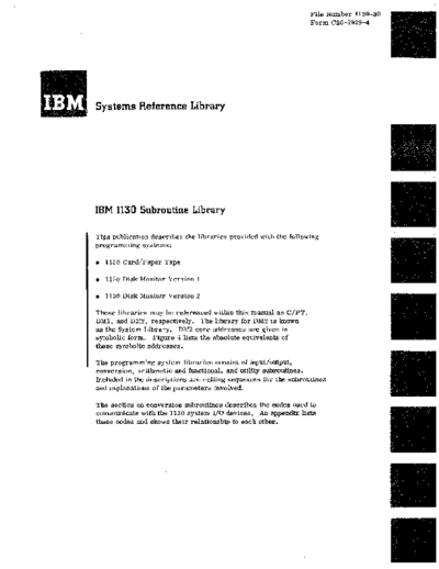 IBM C26-5929-4 1130 Subroutine Library 1966  IBM 1130 subroutines C26-5929-4_1130_Subroutine_Library_1966.pdf