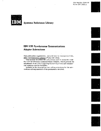 IBM C26-3706-2 Synchronous Communications Adapter Subroutines Apr67  IBM 1130 subroutines C26-3706-2_Synchronous_Communications_Adapter_Subroutines_Apr67.pdf