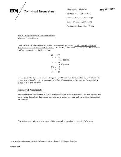 IBM C26-3706-4 Synchronous Communications Adapter Subroutines Sep68  IBM 1130 subroutines C26-3706-4_Synchronous_Communications_Adapter_Subroutines_Sep68.pdf