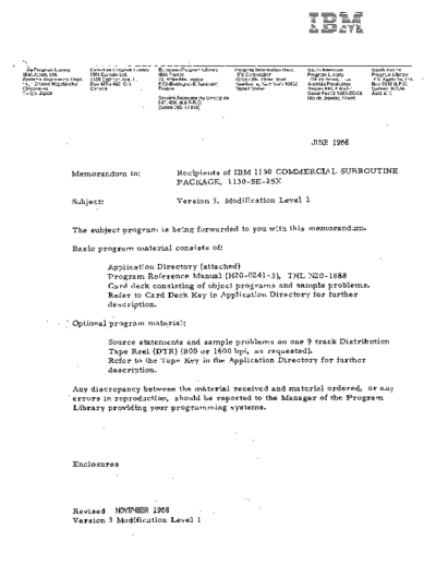 IBM H20-0241-3_1130_Commercial_Subroutine_Package_Nov68  IBM 1130 subroutines H20-0241-3_1130_Commercial_Subroutine_Package_Nov68.pdf