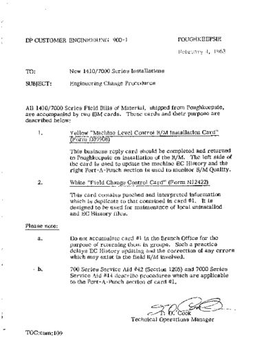 IBM 1410 7000 Engineering Change Procedures  IBM 1410 drawings 1410_7000_Engineering_Change_Procedures.pdf