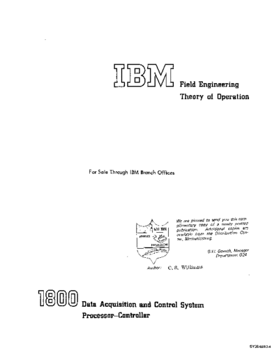 IBM SY26-5912-4 1800 Data Acquisition and Control System Processor-Controller FETOM Feb70  IBM 1800 fe SY26-5912-4_1800_Data_Acquisition_and_Control_System_Processor-Controller_FETOM_Feb70.pdf