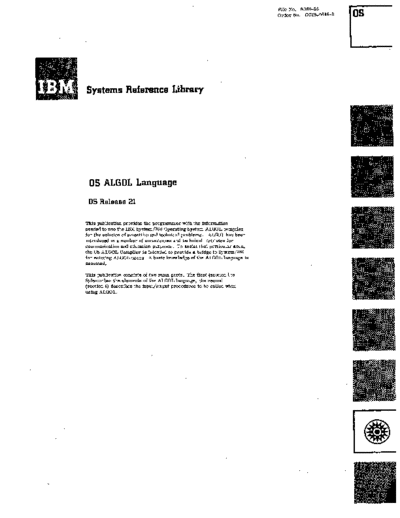 IBM GC28-6615-3 OS ALGOL Language Rel 21 Jan72  IBM 360 algol GC28-6615-3_OS_ALGOL_Language_Rel_21_Jan72.pdf