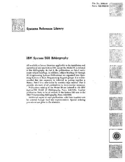 IBM A22-6822-10 System 360 Bibliography  IBM 360 bibliography A22-6822-10_System_360_Bibliography.pdf