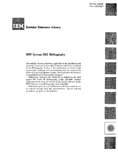 IBM A22-6822-4 IBM System 360 Bibliography Aug65  IBM 360 bibliography A22-6822-4_IBM_System_360_Bibliography_Aug65.pdf