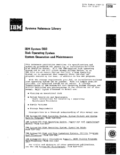 IBM C24-5033-7 Disk Operating System System Generation and Maintenance Apr69  IBM 360 dos C24-5033-7_Disk_Operating_System_System_Generation_and_Maintenance_Apr69.pdf