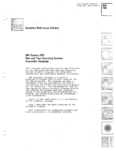 IBM GC24-3414-7 Disk and Tape Operating Systems Assembler Language Aug70  IBM 360 dos GC24-3414-7_Disk_and_Tape_Operating_Systems_Assembler_Language_Aug70.pdf