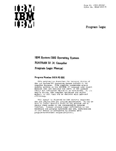 IBM GY28-6642-5 FORTRAN H PLM Oct72  IBM 360 fortran GY28-6642-5_FORTRAN_H_PLM_Oct72.pdf