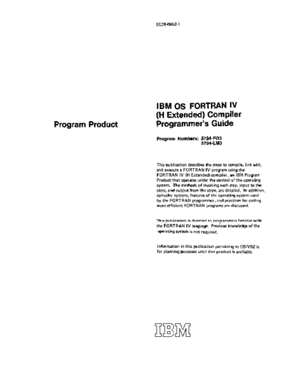 IBM SC28-6852-1 OS FORTRAN H Pgmr Jun72  IBM 360 fortran SC28-6852-1_OS_FORTRAN_H_Pgmr_Jun72.pdf