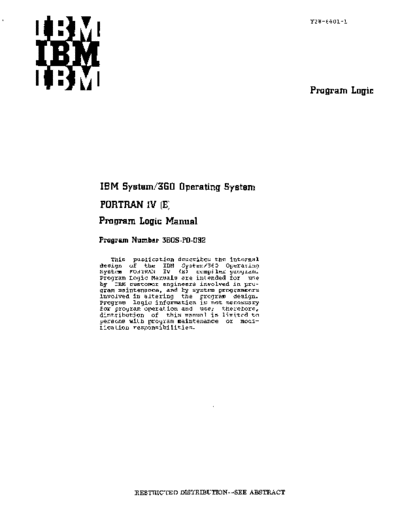 IBM Y28-6601-1 FORTRAN E PLM  IBM 360 fortran Y28-6601-1_FORTRAN_E_PLM.pdf