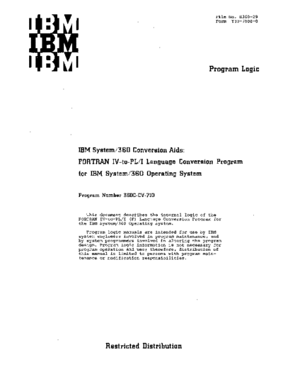 IBM Y33-7000-0 FORTRAN To PL1 PLM  IBM 360 fortran Y33-7000-0_FORTRAN_To_PL1_PLM.pdf