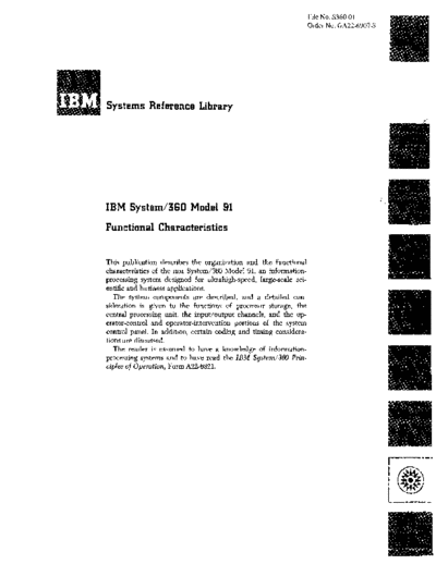 IBM GA22-6907-3 360 91 Func Char Nov71  IBM 360 funcChar GA22-6907-3_360_91_Func_Char_Nov71.pdf