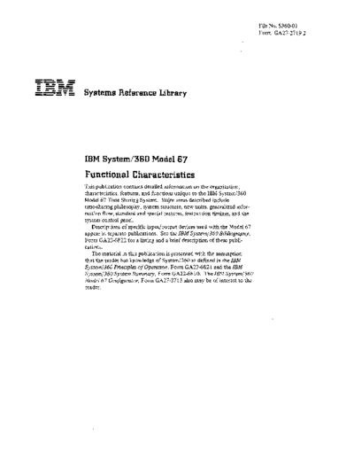 IBM GA27-2719-2 360-67 funcChar  IBM 360 funcChar GA27-2719-2_360-67_funcChar.pdf