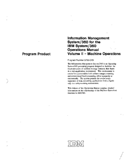 IBM SH20-0636-1 IMS Operation Vol 2 jul70  IBM 360 ims SH20-0636-1_IMS_Operation_Vol_2_jul70.pdf