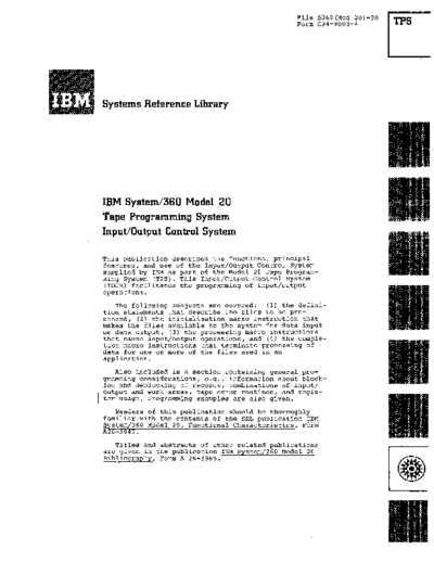 IBM C24-9003-4 360-20 tapeIOCS Mar69  IBM 360 model20 C24-9003-4_360-20_tapeIOCS_Mar69.pdf