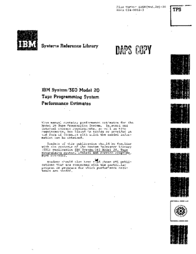 IBM C24-9010-3 360-20 TPS PerformanceEst Mar69  IBM 360 model20 C24-9010-3_360-20_TPS_PerformanceEst_Mar69.pdf