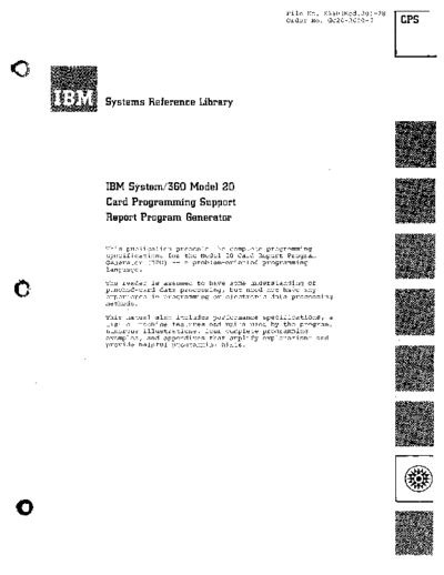 IBM GC26-3600-7 360 20 Card Programming Support Report Program Generator Oct70  IBM 360 model20 GC26-3600-7_360_20_Card_Programming_Support_Report_Program_Generator_Oct70.pdf