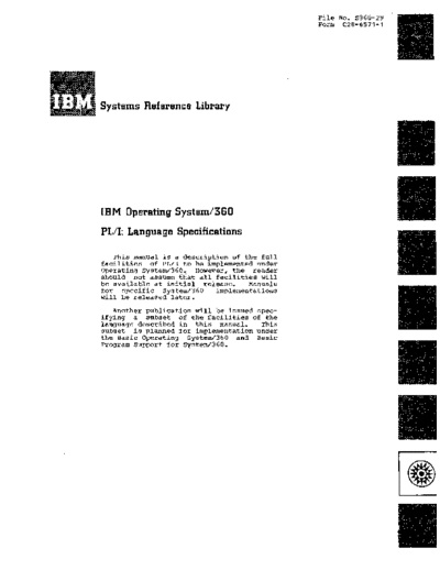 IBM C28-6571-1 PL I Language Specifications Jul65  IBM 360 pli C28-6571-1_PL_I_Language_Specifications_Jul65.pdf