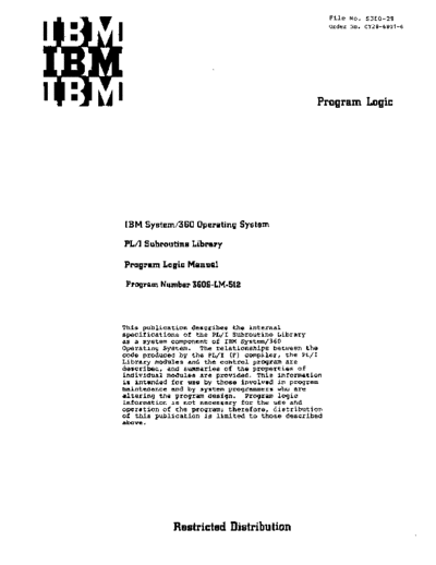 IBM GY28-6801-6 PLI Subroutine Library PLM Jun72  IBM 360 pli GY28-6801-6_PLI_Subroutine_Library_PLM_Jun72.pdf