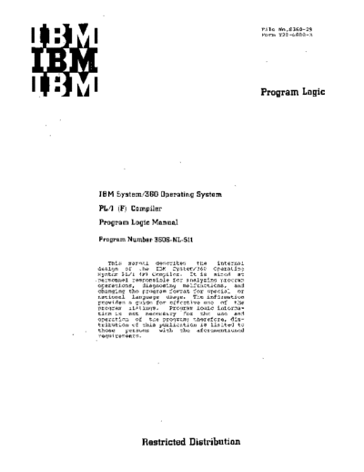 IBM Y28-6800-3 PL1(F) PLM Mar68  IBM 360 pli Y28-6800-3_PL1(F)_PLM_Mar68.pdf