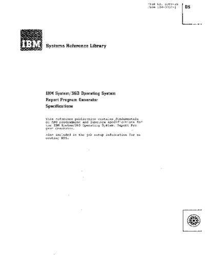 IBM C24-3337-1 Report Program Generator Specifications 1965  IBM 360 rpg C24-3337-1_Report_Program_Generator_Specifications_1965.pdf