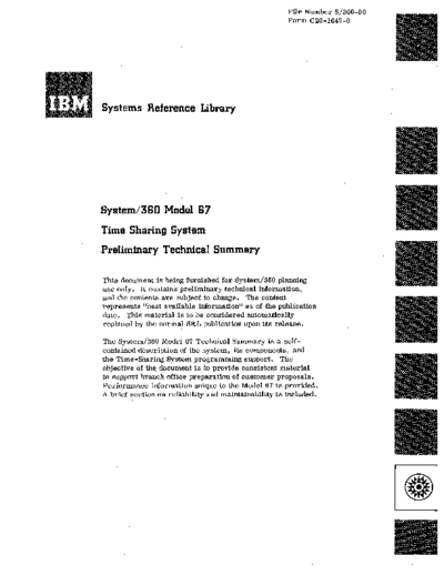 IBM C20-1647-0 360-67 TSS Tech  IBM 360 tss C20-1647-0_360-67_TSS_Tech.pdf