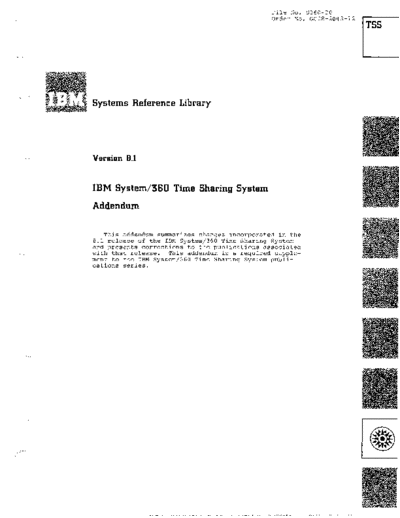 IBM GC28-2043-12 Time Sharing System Addendum Sep71  IBM 360 tss GC28-2043-12_Time_Sharing_System_Addendum_Sep71.pdf