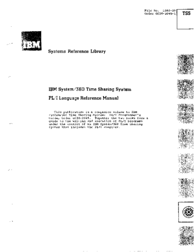 IBM GC28-2045-1 Time Sharing System PLI Language Reference Manual  IBM 360 tss GC28-2045-1_Time_Sharing_System_PLI_Language_Reference_Manual.pdf