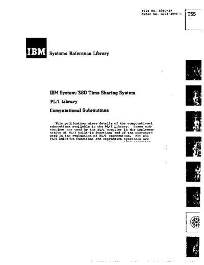 IBM GC28-2046-1 Time Sharing System PLI Library Computaional Subroutines Jun70  IBM 360 tss GC28-2046-1_Time_Sharing_System_PLI_Library_Computaional_Subroutines_Jun70.pdf