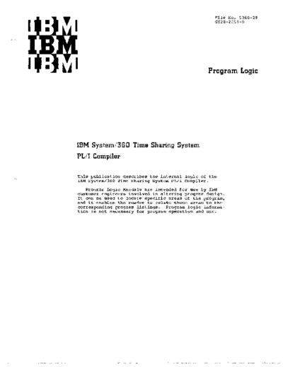 IBM GY28-2051-0 Time Sharing System PLI Compiler PLM Jun70  IBM 360 tss GY28-2051-0_Time_Sharing_System_PLI_Compiler_PLM_Jun70.pdf