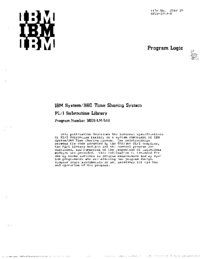 IBM GY28-2052-0 Time Sharing System PLI Subroutine Library PLM Jun70  IBM 360 tss GY28-2052-0_Time_Sharing_System_PLI_Subroutine_Library_PLM_Jun70.pdf