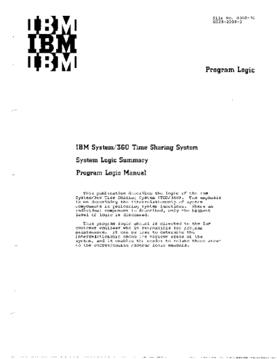 IBM GY28-2009-2 Time Sharing System System Logic Summary PLM Jun70  IBM 360 tss GY28-2009-2_Time_Sharing_System_System_Logic_Summary_PLM_Jun70.pdf