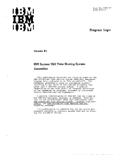 IBM GY28-2021-2 Time Sharing System Assembler PLM Sep71  IBM 360 tss GY28-2021-2_Time_Sharing_System_Assembler_PLM_Sep71.pdf