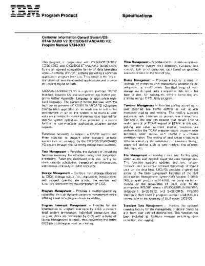 IBM GH20-4140-3 CICS Program Product Specifications Jan73  IBM 370 CICS GH20-4140-3_CICS_Program_Product_Specifications_Jan73.pdf