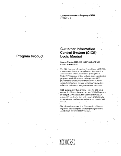 IBM LY20-0714-2 Customer Information Control System Logic Manual Dec72  IBM 370 CICS LY20-0714-2_Customer_Information_Control_System_Logic_Manual_Dec72.pdf
