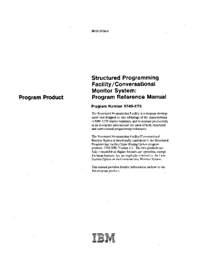 IBM SH20-2409-0 Structured Programming Facility CMS Program Reference Sep79  IBM 370 ISPF SH20-2409-0_Structured_Programming_Facility_CMS_Program_Reference_Sep79.pdf