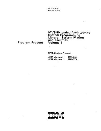 IBM GC28-1150-3 MVS EA System Macros and Facilities Volume 1 Jun87  IBM 370 MVS_EA GC28-1150-3_MVS_EA_System_Macros_and_Facilities_Volume_1_Jun87.pdf