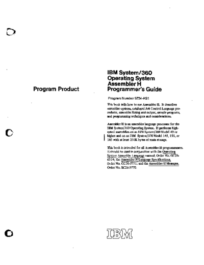 IBM SC26-3759-0 Assembler H Programmers Guide Jun70  IBM 370 asm SC26-3759-0_Assembler_H_Programmers_Guide_Jun70.pdf