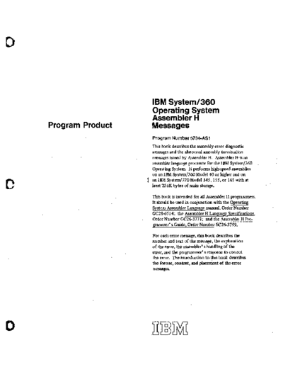 IBM SC26-3770-0 Assembler H Messages Feb71  IBM 370 asm SC26-3770-0_Assembler_H_Messages_Feb71.pdf