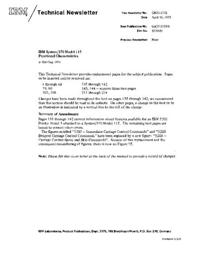 IBM GN33-1576 370-115 funcChar Apr73  IBM 370 funcChar GN33-1576_370-115_funcChar_Apr73.pdf