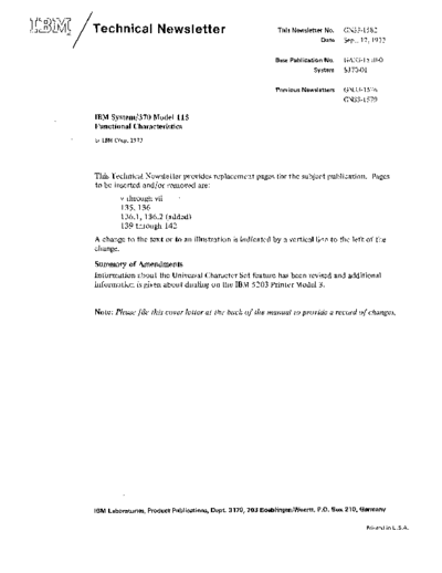 IBM GN33-1582 370-115 funcChar Sep73  IBM 370 funcChar GN33-1582_370-115_funcChar_Sep73.pdf