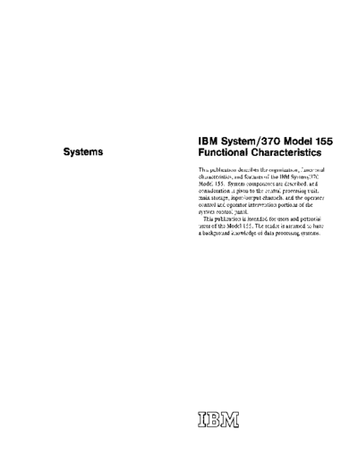 IBM GA22-6942-1 370-155 funcChar Jan71  IBM 370 funcChar GA22-6942-1_370-155_funcChar_Jan71.pdf