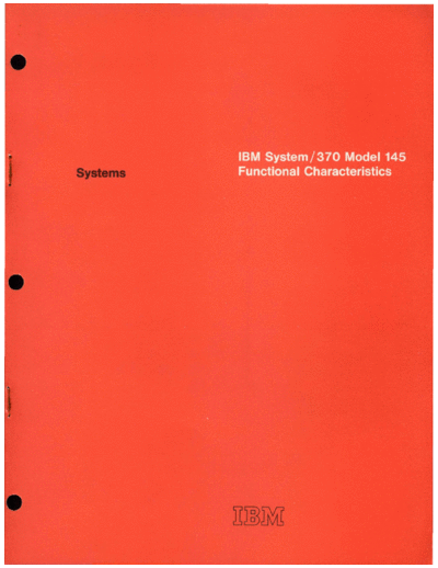 IBM GA24-3557-1 370-145 funcChar Oct70  IBM 370 funcChar GA24-3557-1_370-145_funcChar_Oct70.pdf