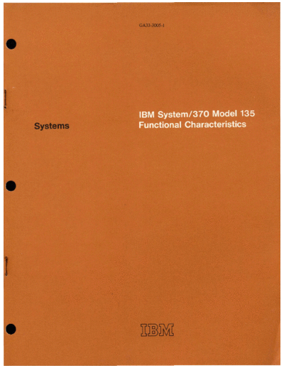 IBM GA33-3005-1 370-135 funcChar Mar71  IBM 370 funcChar GA33-3005-1_370-135_funcChar_Mar71.pdf