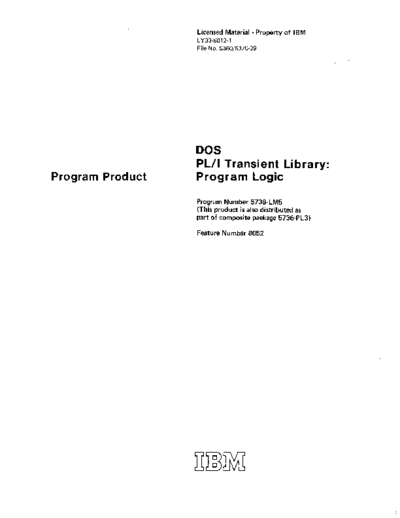 IBM LY33-6012-1 PLI Transient Library PLM Oct76  IBM 370 pli LY33-6012-1_PLI_Transient_Library_PLM_Oct76.pdf